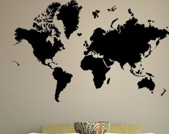 World Map Vinyl Decal Wall Mural Christmas Gifts