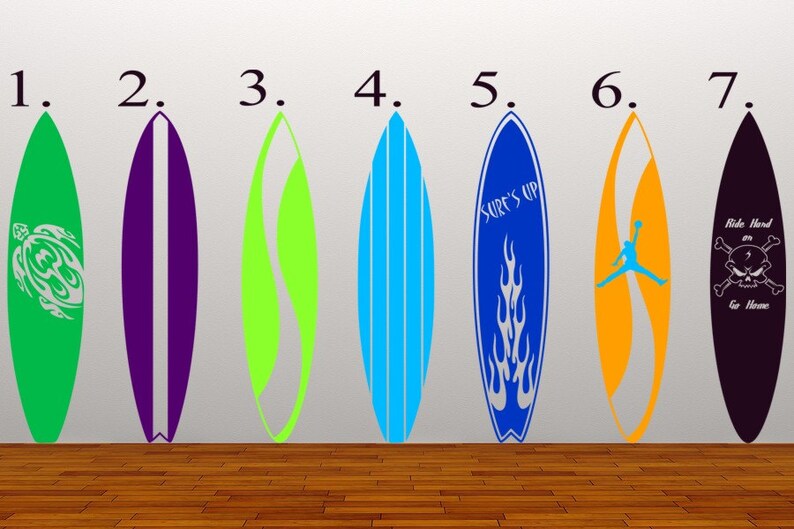 Surfboard Decalssurfing Decalssurf Decor Surf Board Etsy
