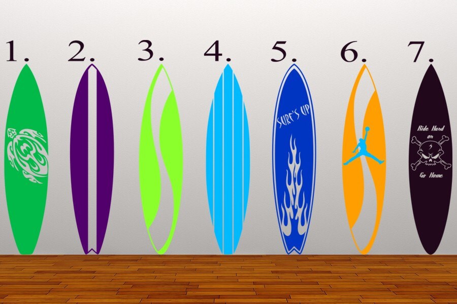 Surfboard Decalssurfing Decalssurf Decor Surf Board Etsy