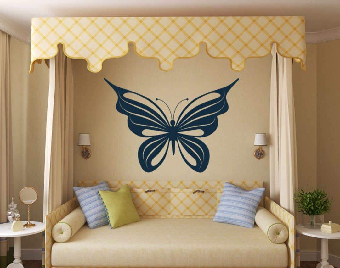 Large Butterfly Decal Vinyl Wall Art Girls Butter Fly Wall Decals - Etsy