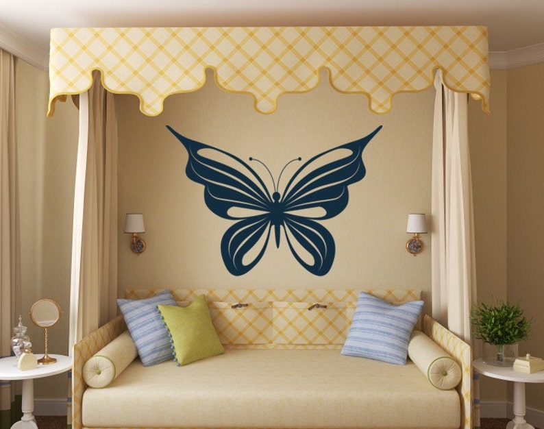 Large Butterfly Decal Vinyl Wall Art Girls Butter Fly Wall Etsy