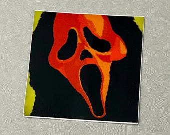 Scream ghost face sticker