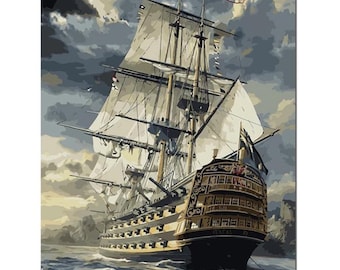 18th Century Warship, Paint by Number Kit