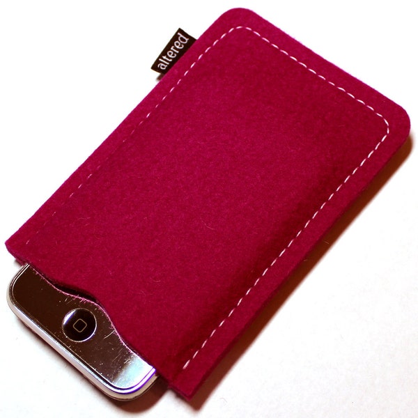 iPhone Sleeve - Pink - 100% Wool Felt - FREE POSTAGE WORLDWIDE