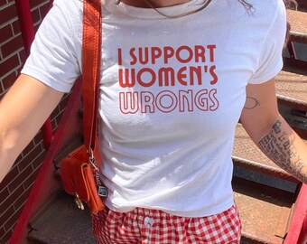 Camiseta retro de bebé "Los errores de las mujeres" de los 90, divertida camiseta feminista con gráficos, camiseta "Apoyo los errores de las mujeres", camiseta de bebé moderna para mujer, de inspiración vintage
