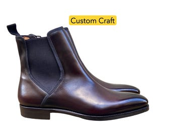 Stivaletti Chelsea in pelle patinata personalizzati - Stivaletti eleganti