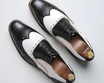 Size 13 Mens Wingtip Shoes, Gray Ostrich Patent Black  display picture 1