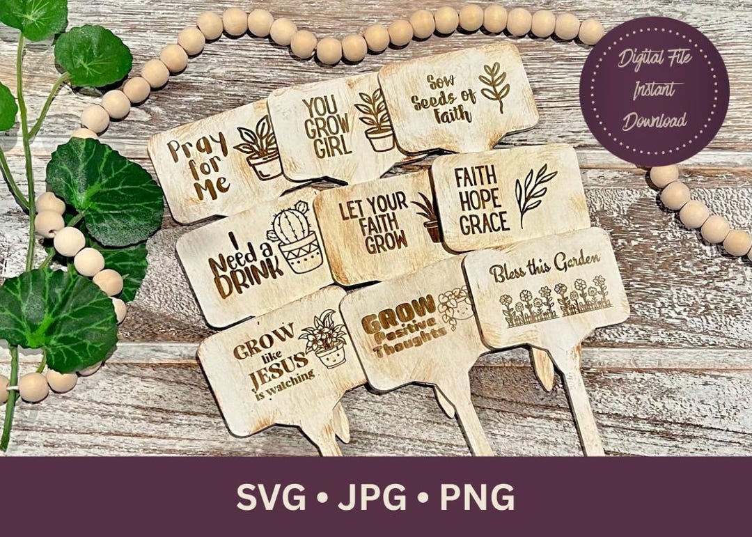 Sign Stake Svg Plant Stake SVG Bundle | Garden Plant Stake Files, Signs, T-shirt ...