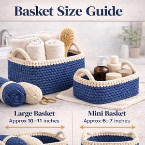rectangle crochet organizer basket