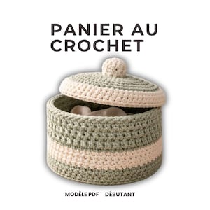 Panier Crochet z Couvercle PDF, Modèle Crochet Débutant, Panier de Rangement Crochet, Tutoriel Crochet, Téléchargement Instantané