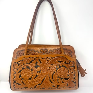 Mexican Leather Bag With Handles - Etsy display picture 3