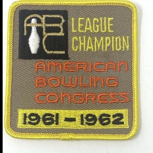 Vintage 1960s Bowling League Champions Sew On Patch 3”