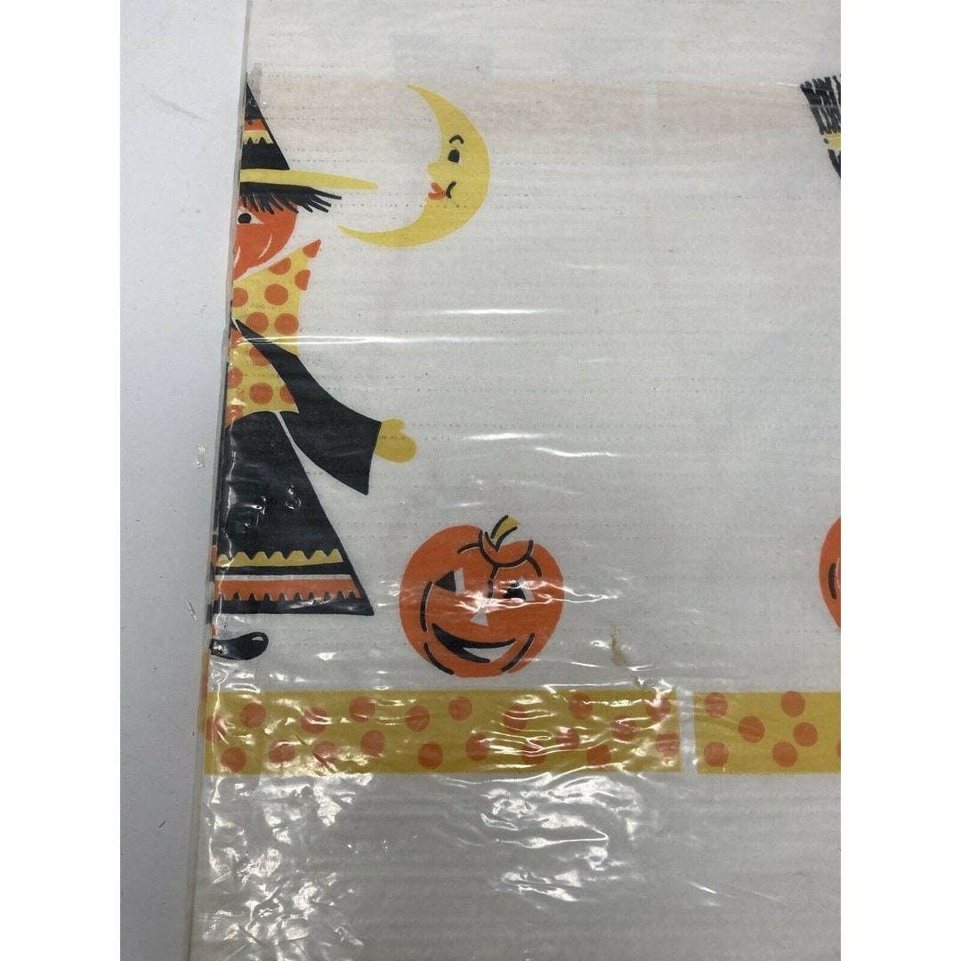Vintage HALLOWEEN Crepe Paper Tablecloth Never Used Sealed Etsy