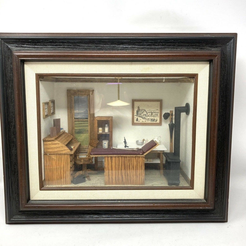 Vintage Shadow Box Diorama Doctors Office Miniatures Detailed Etsy