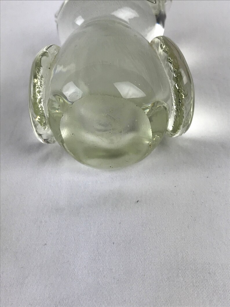 Vintage Lead Glass Crystal Owl Figurine Paperweight Stylized Etsy