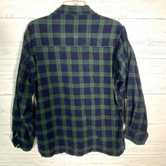 Vintage Quizz Blue Green Tartan Plaid Flannel Zip Shirt Jacket Shacket Women's Medium View 4