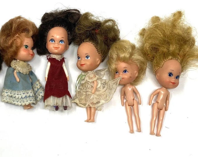 Vintage Mattel Little Kiddles Doll Lot of 5 Some With Outfits 1980 Etsy