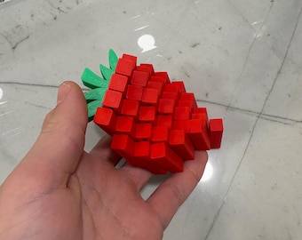 3D Printed FlexiGrid Strawberry Fidget Toy – Sensory Stress Relief