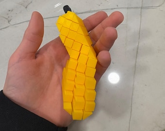 3D Printed FlexiGrid Banana – Sensory Fidget Toy for Stress Relief