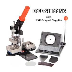 Square Magnet Maker Kit 50x50mm: Machine Press, 1000 Magnet Sets