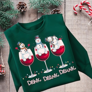 Snowman Drink Drank Drunk PNG | Funny Christmas Alcohol Shirt Design | Holiday Party Drinking Quote Sublimation, DTF Digital Download