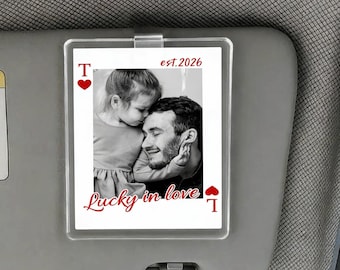 Benutzerdefinierte Foto Auto Visierclip, personalisiertes Vatertagsgeschenk, einzigartiges Geschenk von Sohn oder Tochter an Papa, sinnvolles Andenken Geschenk.