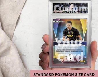 Kartenplatten mit optionalen anpassbaren Etiketten, benutzerdefinierte Pokémon- und Fußball-Themen, abgestufter Sammelkartenschutz - Geschenk für Geburtstag, Vatertag