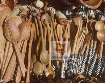 Wholesale Olive Wood Spoons and Forks, Handmade Coffee Tea Honey Spoons