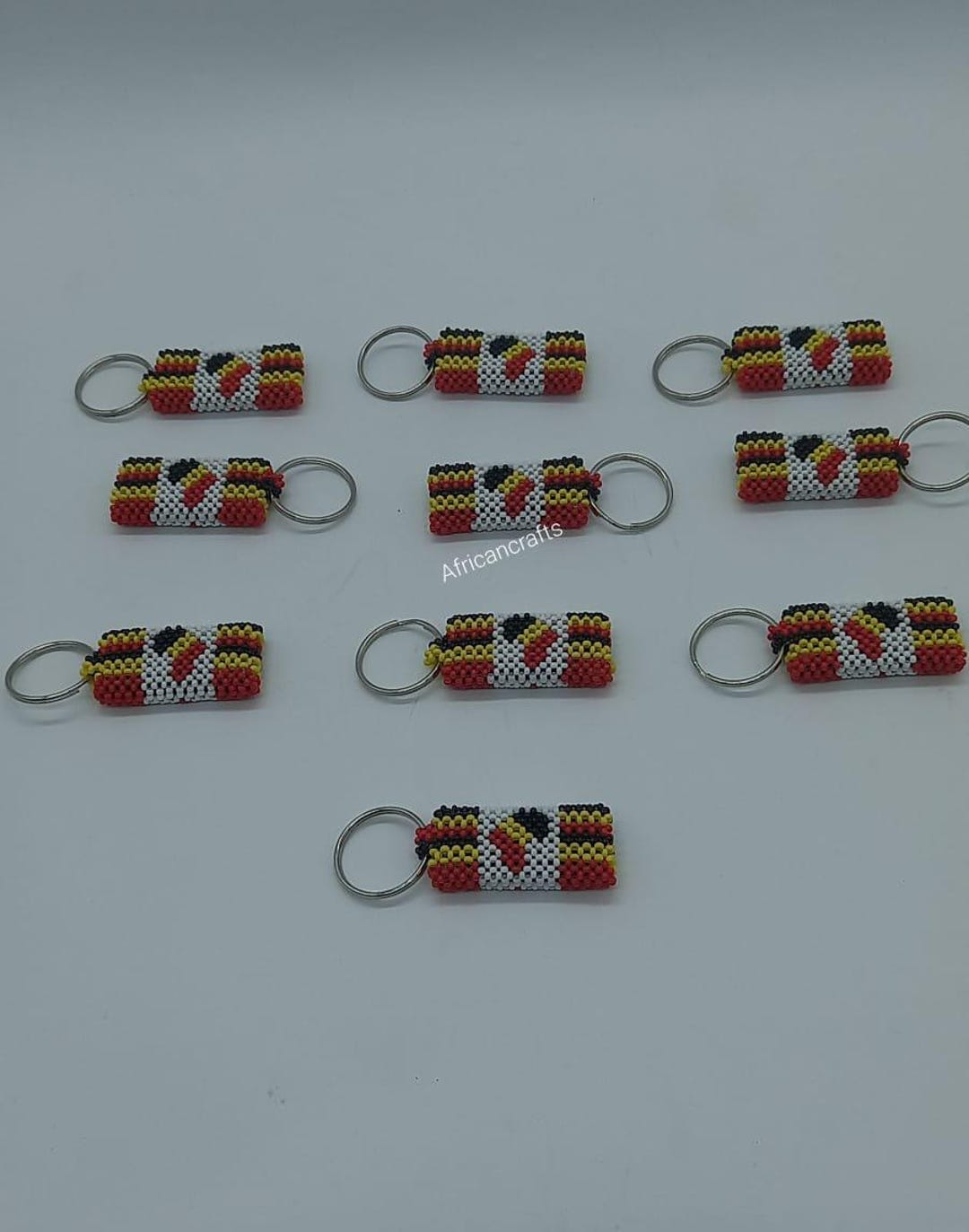 Beaded Keychains, Handmade Flag Key Holders, African Beaded Key-rings ...