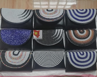 Handmade African Beaded Clutch Bag, Maasai Handcrafted Evening Purse