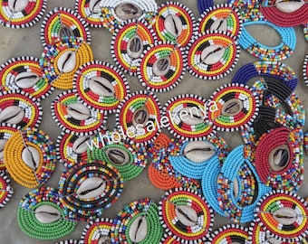 Handgjorda snäckpärlörhängen från Masai, grossist traditionella afrikanska smycken