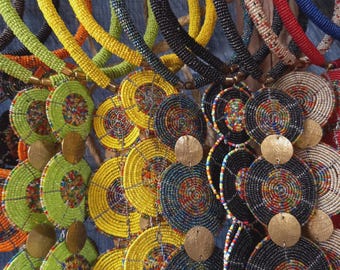 Collar de cuentas masái hecho a mano, joyería tribal tradicional africana al por mayor