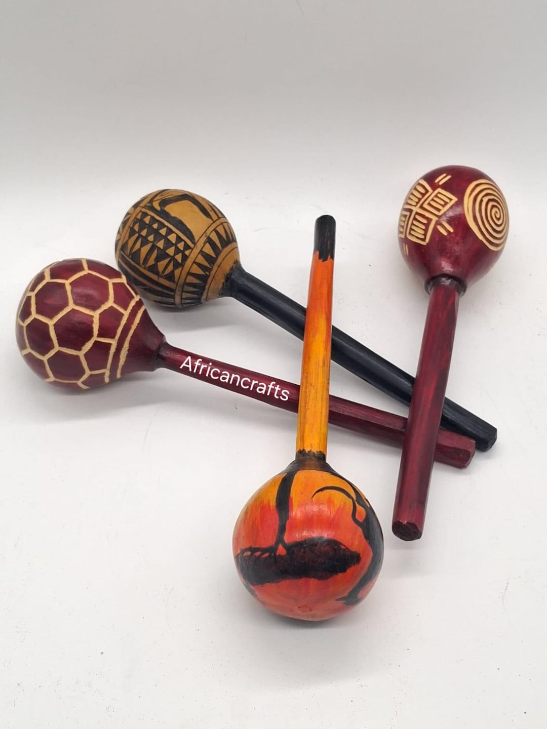 Wholesale African Gourd Shakers, Hand-painted Calabash Rattles ...