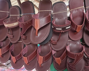 African Men Footwear, Kenyan Handmade Male Leather Wholesale Sandals, Gift For Him