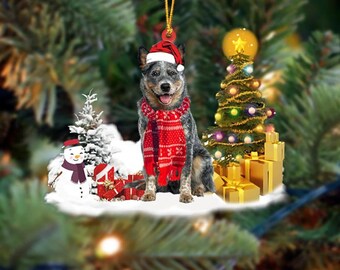 Australian Cattle Dog Christmas Ornament, Heeler Holiday Decor