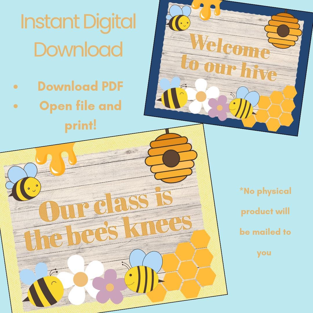 Bee Theme Bulletin Board Kit | Classroom Decor (digital Download) - Etsy