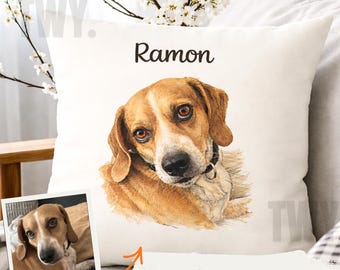Cuscino personalizzato con nome e foto dell'animale domestico / Federa personalizzata per cane e gatto, regali ricordo per animali domestici, regalo per il proprietario di animali domestici