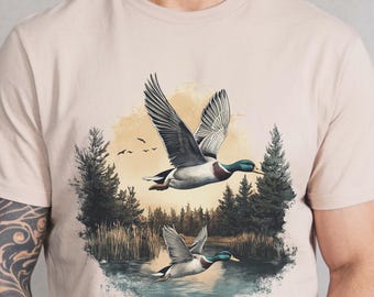 Retro 90er Jahre Stockenten Enten Shirt | Vintage Natur Wildlife Tee | Cabincore, Komfortfarben