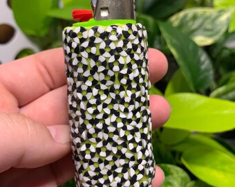 Handmade Polymer Clay Lighter Case – [Swirls] – Fits Bic – Boho Refillable Cover – Unique Gift for Smoker