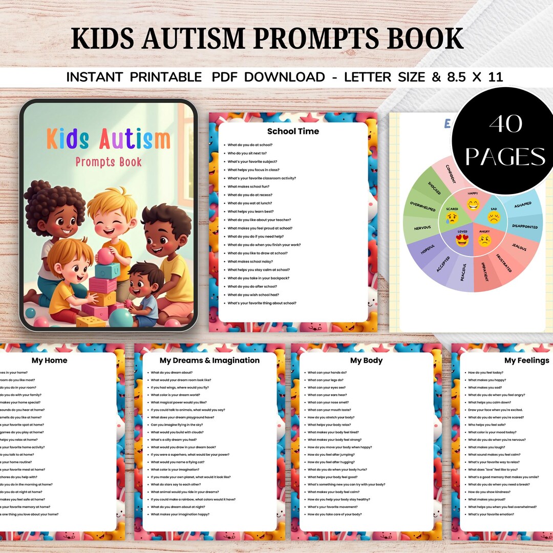 Kids Autism Prompts Book Printable | Visual Communication Cards ...