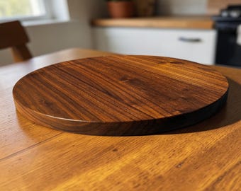 Solid Hardwood Lazy Susan – Walnut, Cherry, Ambrosia Maple – Thick Wood Turntable – American Made – 10”, 15”, 20”