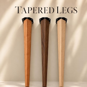Tapered Table Legs | Solid Wood Furniture Legs | Replacement Table Legs | Mid Century Modern Legs | Walnut White Oak Cherry | DIY Furniture