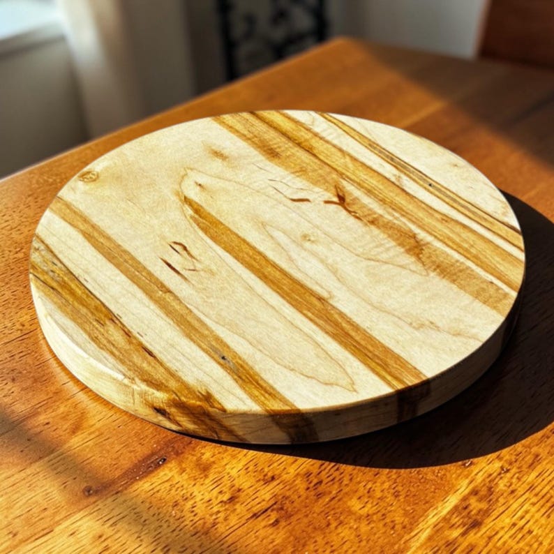Drehteller aus Massivholz – Nussbaum, Kirsche, Ambrosia-Ahorn – Dicke Holzplatte – Hergestellt in den USA – 10", 15", 20" Bild 10