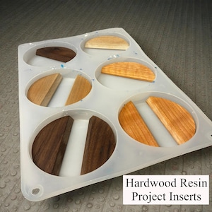Wood Inserts for Small Resin Projects | For 4, 6, and 8 inch molds River & Ocean Table Inlays | Walnut, Cherry, Maple | DIY Craft Supplies
