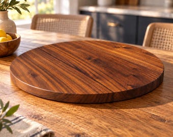 Solid Hardwood Lazy Susan – Walnut, Cherry & White Oak – Wooden Turntable – Christmas Gift – Handmade in Minnesota – 10”, 15”, 20”