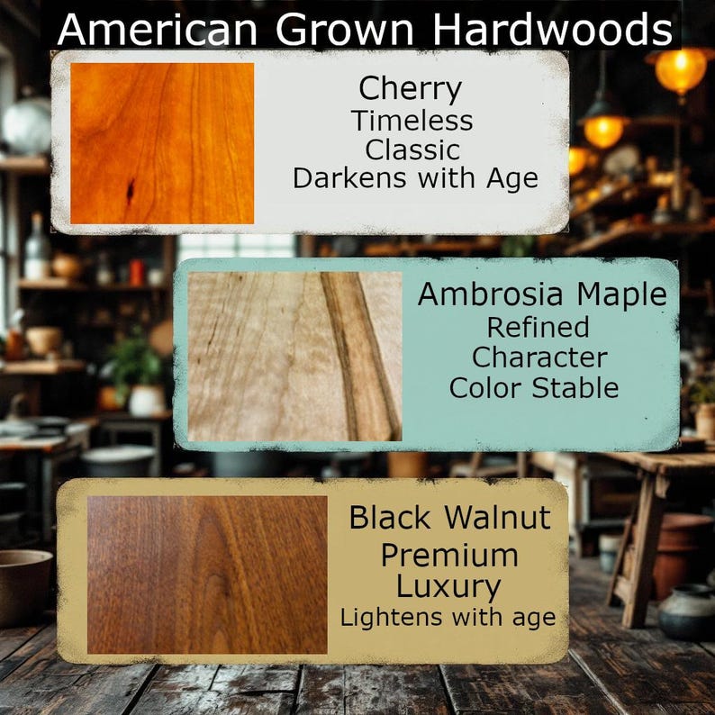Drehteller aus Massivholz – Nussbaum, Kirsche, Ambrosia-Ahorn – Dicke Holzplatte – Hergestellt in den USA – 10", 15", 20" Bild 7