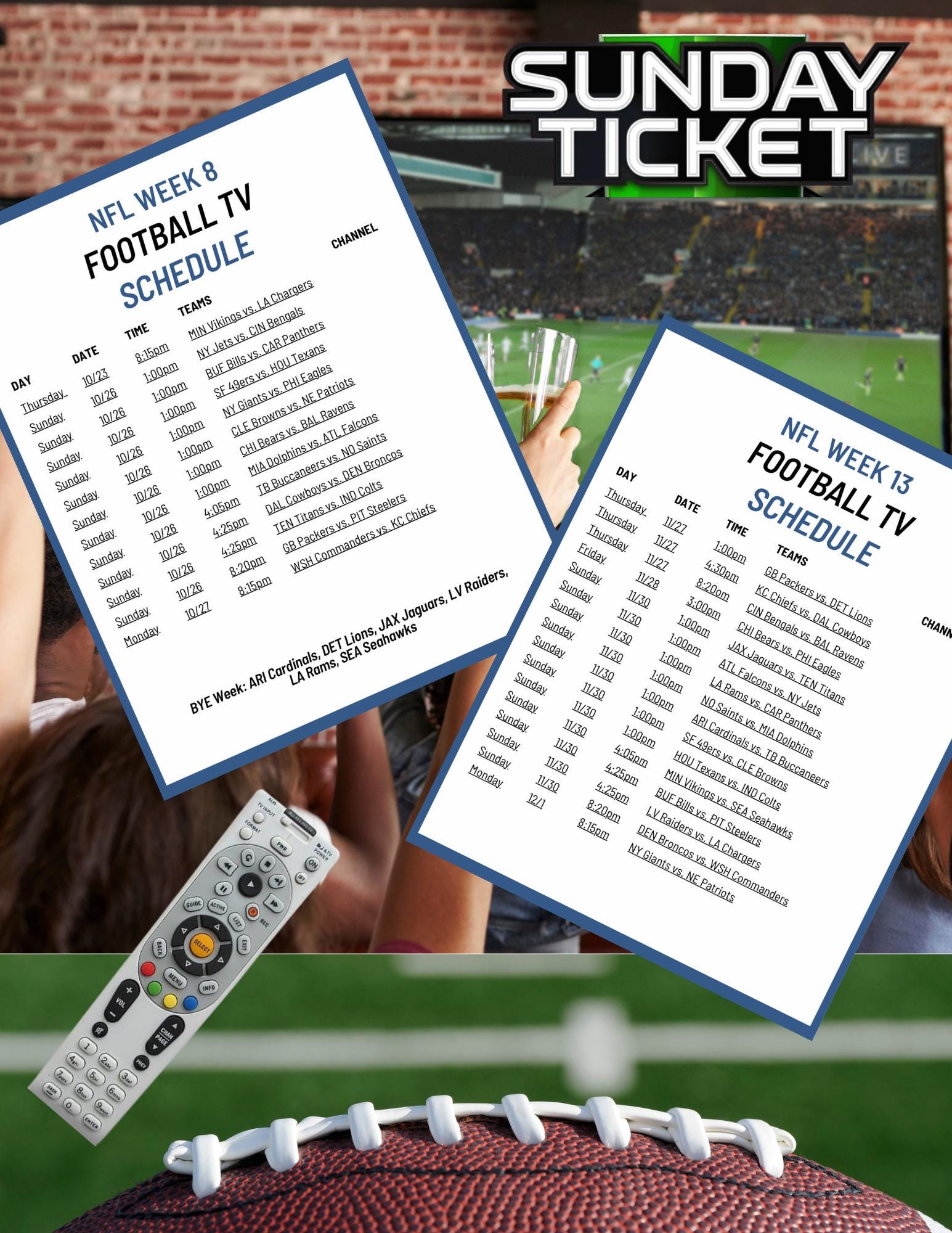 Week Nfl National Tv Schedule Map Nfl Schedule