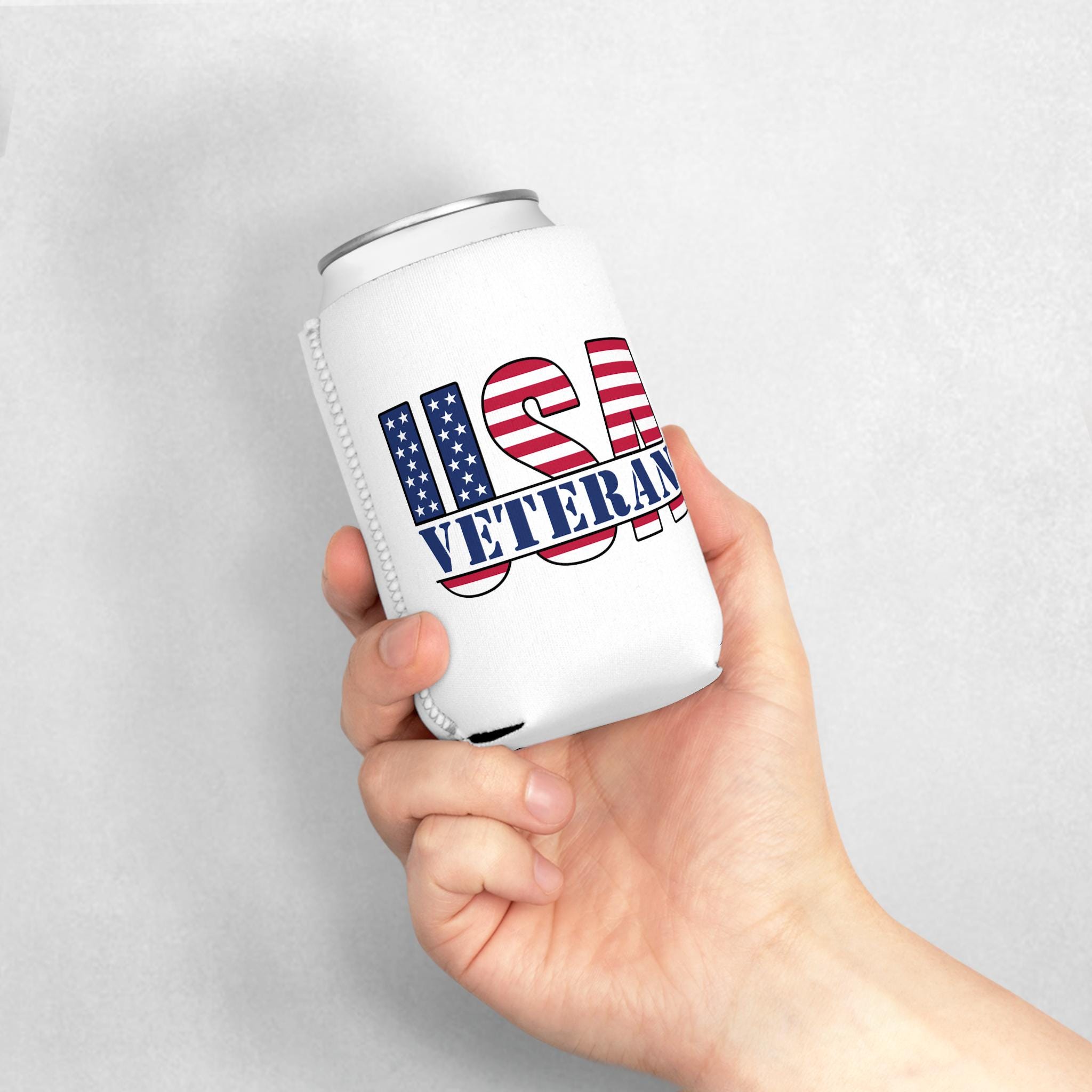 48 Pcs Military Veteran Can Cooler Sleeves – Neoprene American Flag Insulators For 12 Oz Cans/Bottles
