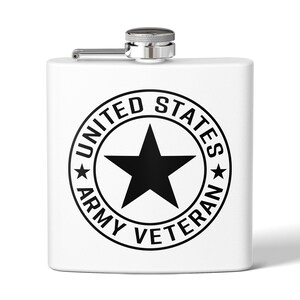 Veteran&#39;s Stainless Steel Flask, Perfect Gift for Army Veterans, Personalized Hip Flask, Military Appreciation Gift, 6oz Flask for [...]