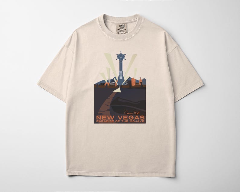 Retro New Vegas Tourist T-Shirt | Vintage Style Shirt | Post Apocalyptic Fall out Tee | Gift for Gamers | Unisex Fashion | Casual Wear image 3